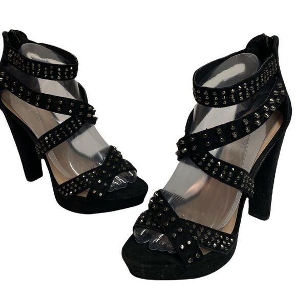 Nine West Studded Strappy Platform Heels size 7.5 D15 - Picture 1 of 9